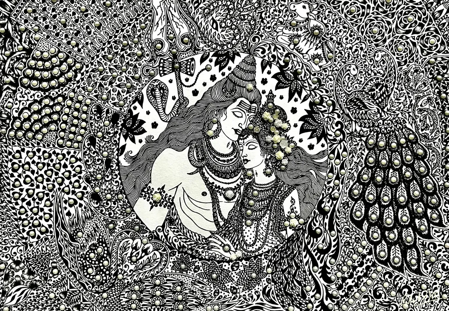 Shiva-Parvati Series: Samarpan, artwork by Shatabdi Mandal